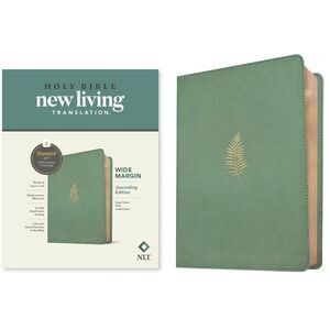 NLT Wide Margin Bible, Filament Enabled (Leatherlike, Sage Green Palm, Red Lette